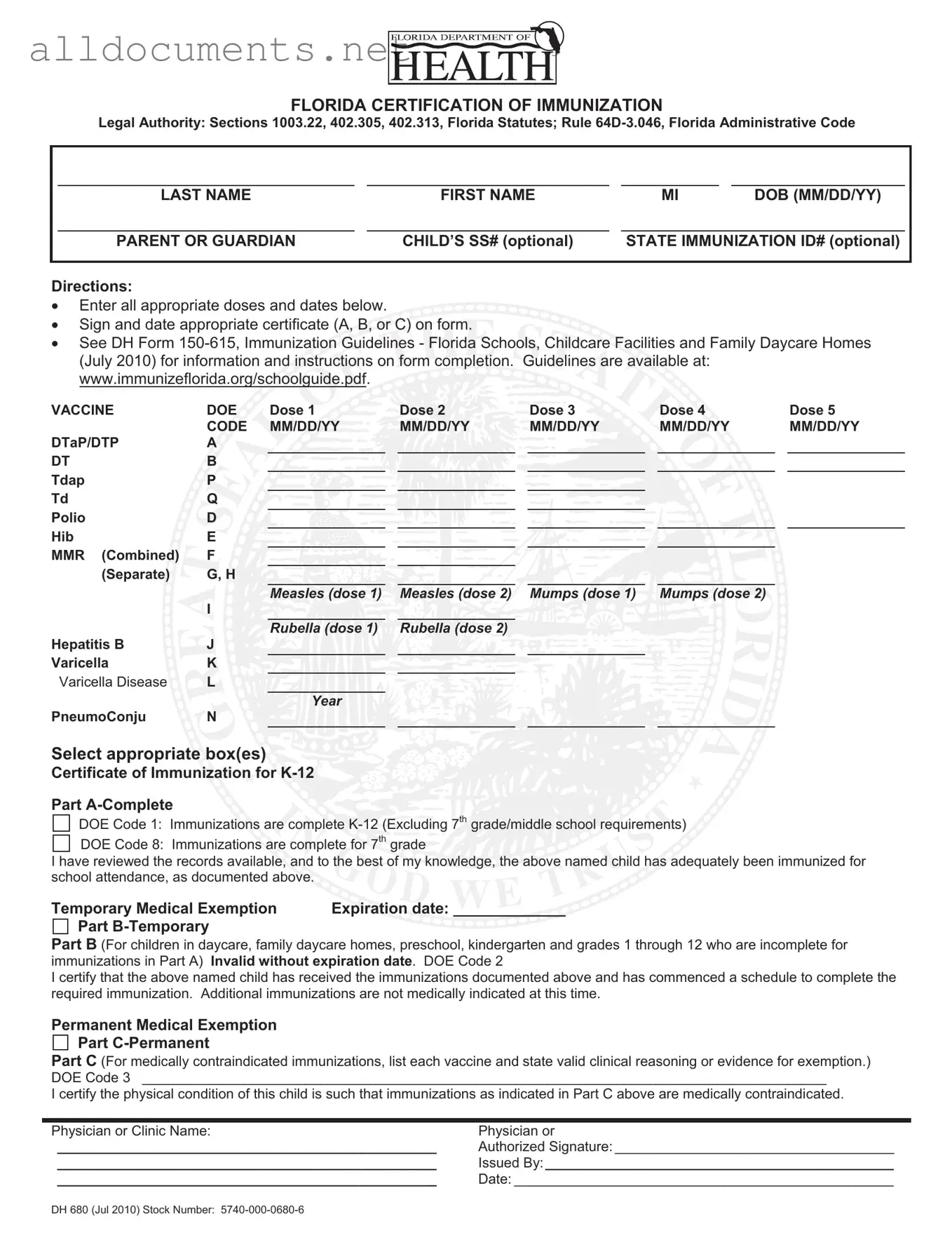 Fillable 680 Template in PDF