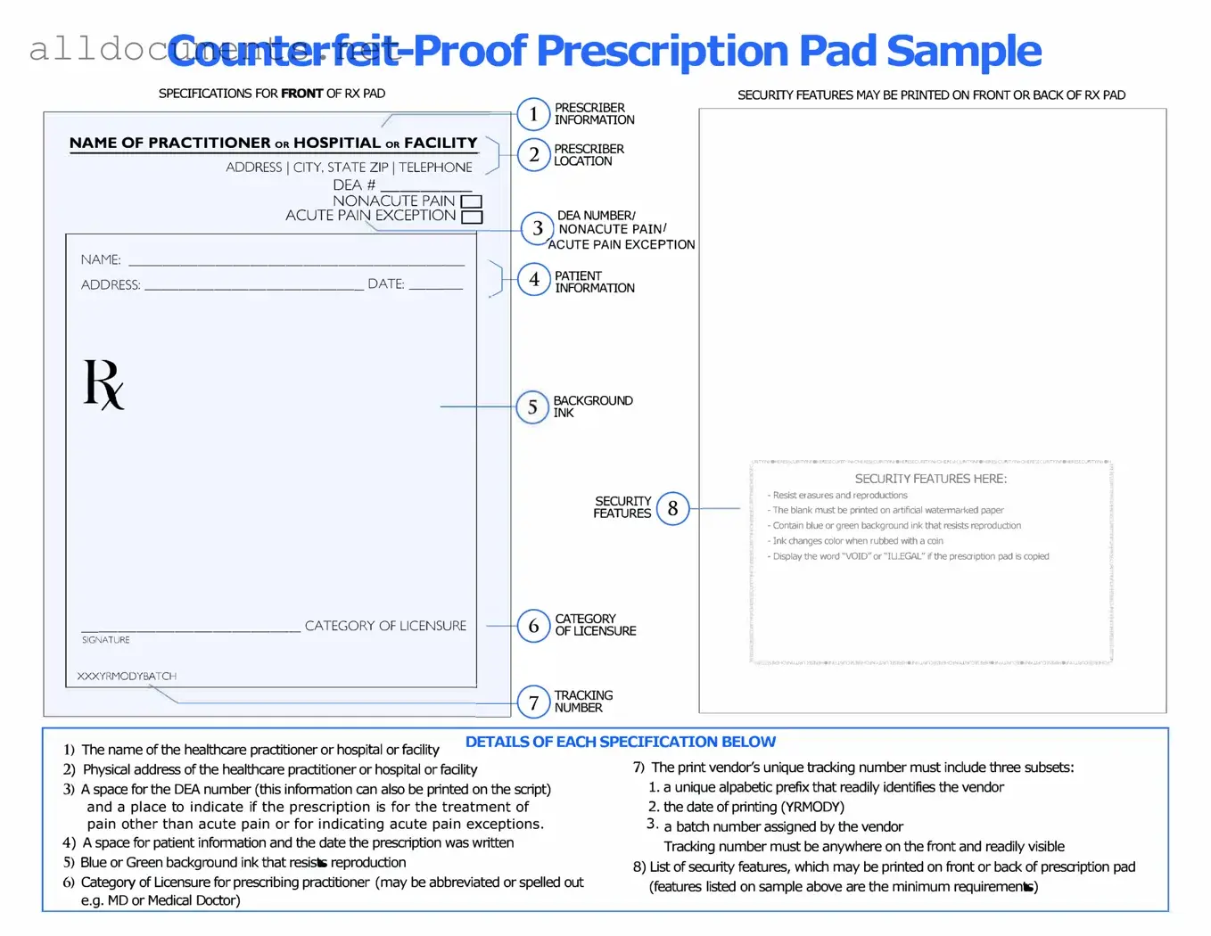 Fillable Prescription Pad Template in PDF