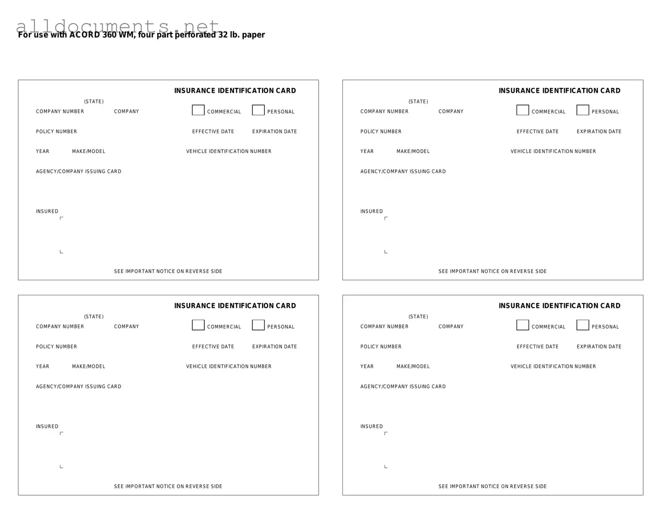 Fillable Acord 50 WM Template in PDF