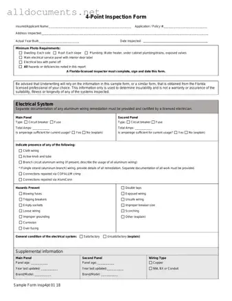 Fillable 4 Point Inspection Template in PDF