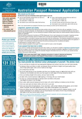 Fillable Australian Passport Renewal Template in PDF