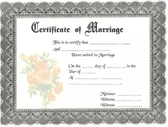 Fillable Marriage Certificate Template in PDF