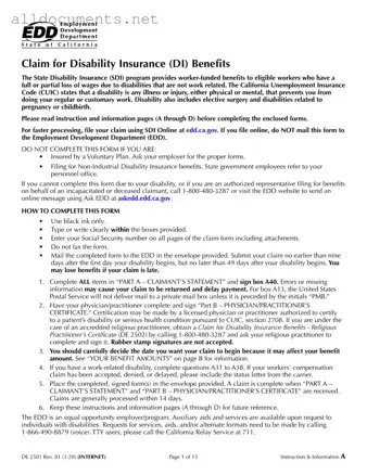 Fillable EDD DE 2501 Template in PDF