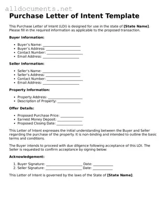 Free Purchase Letter of Intent Document