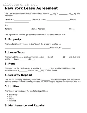 Official  Lease Agreement Template for New York