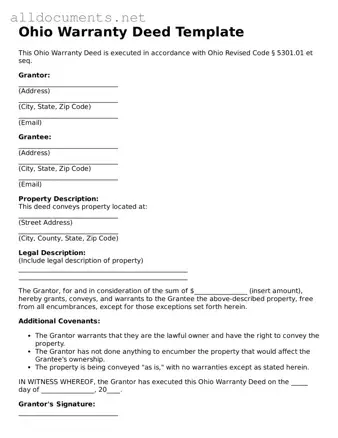 Official  Deed Template for Ohio
