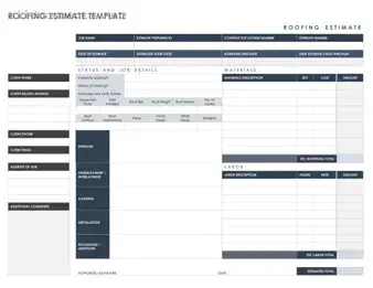 Fillable Roofing Estimate Template in PDF