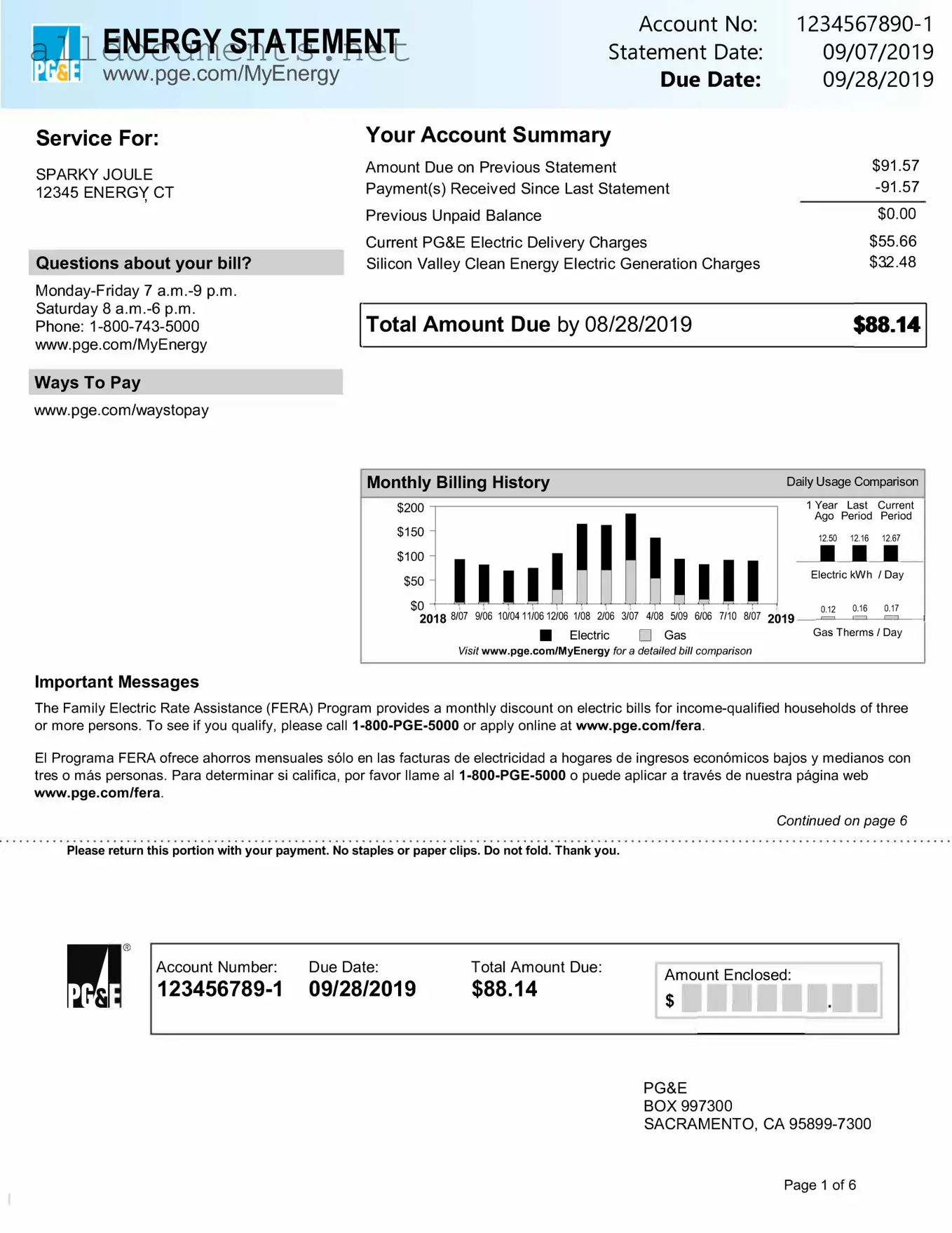 Fillable Utility Bill Template in PDF